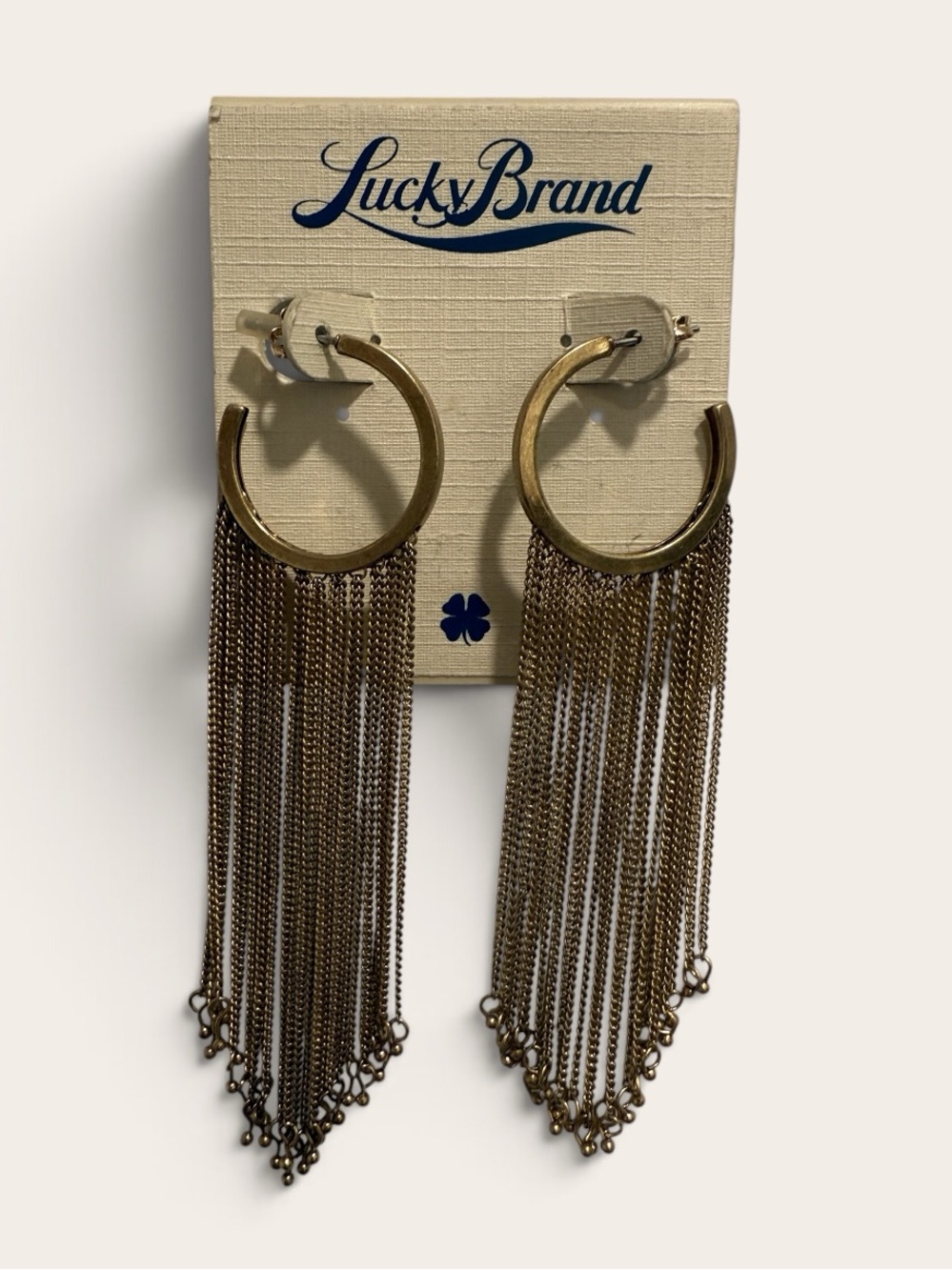 Lucky Brand Metallic Gold Tone Drape Hoop Earrings
